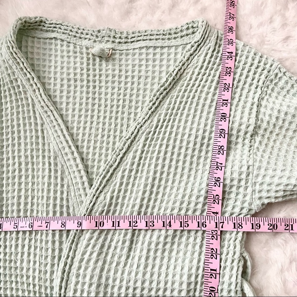 BATHEN Mint Waffle Robe - Picture 3 of 5